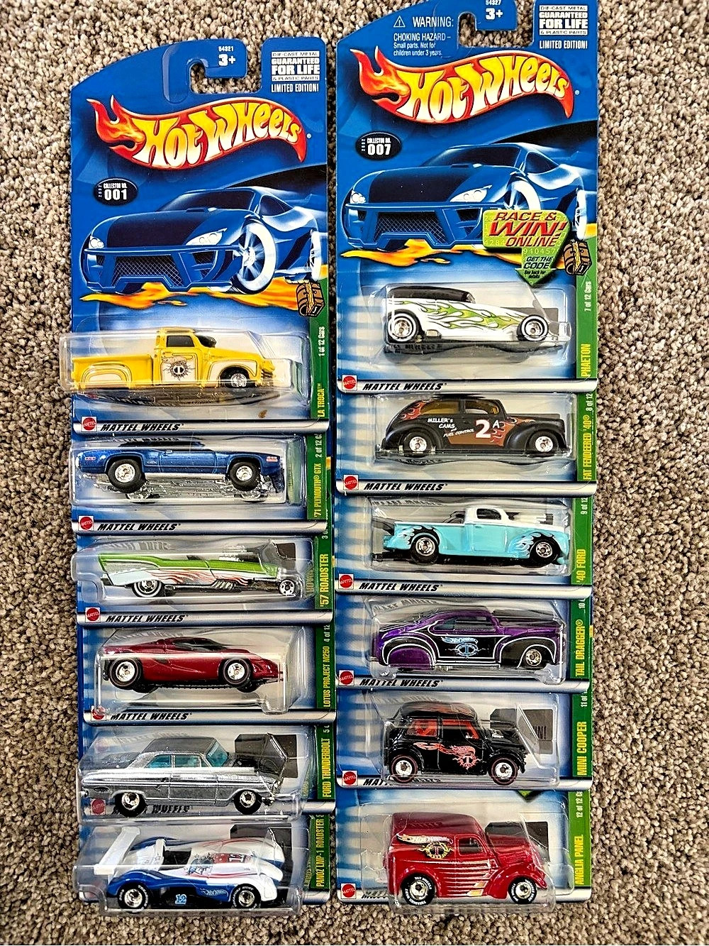 Hot Wheels 2002 Treasure Hunt La Troca 10-Car Collection Set